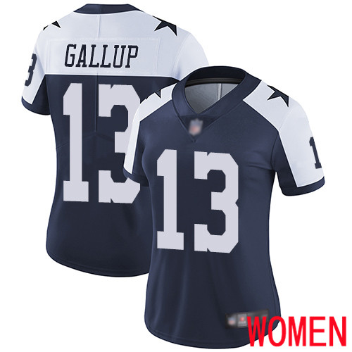Women Dallas Cowboys Limited Navy Blue Michael Gallup Alternate #13 Vapor Untouchable Throwback NFL Jersey->women nfl jersey->Women Jersey